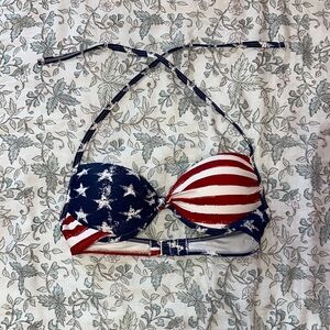 Xhilaration Red and Blue Bikini Top